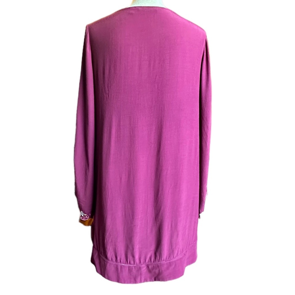 Soft Surroundings Pink Beaded Embroidered Boho Blouse Sz M - Picture 8 of 10